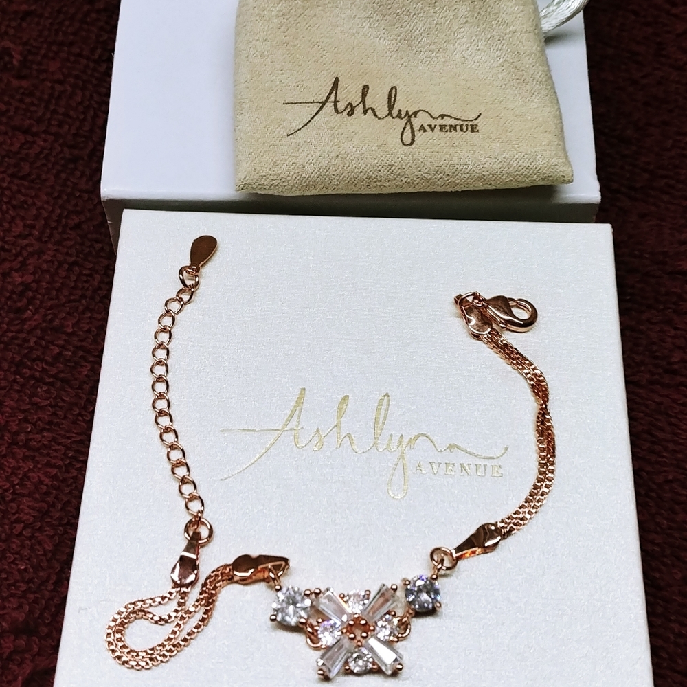 18k rose-gold plated charm bracelet